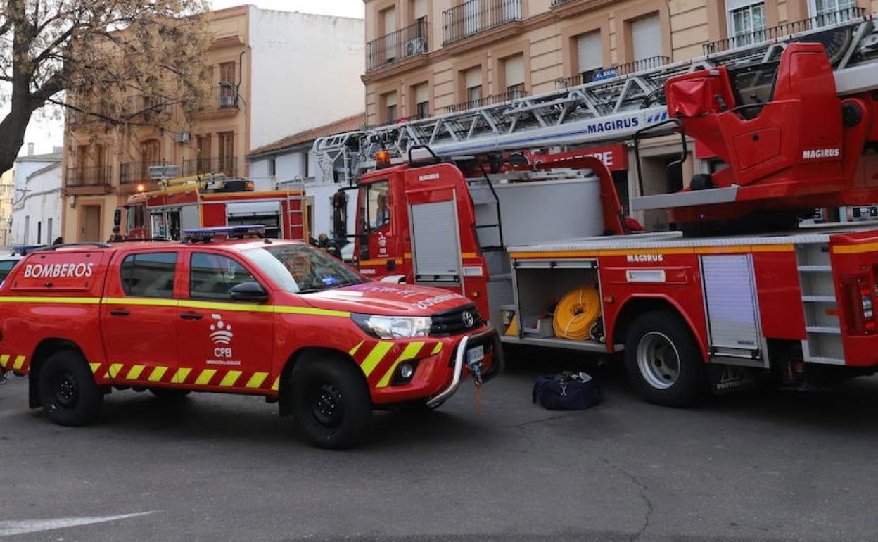 Imagen de archivo de vehículos de bomberos del Consorcio Provincial de Badajoz. 