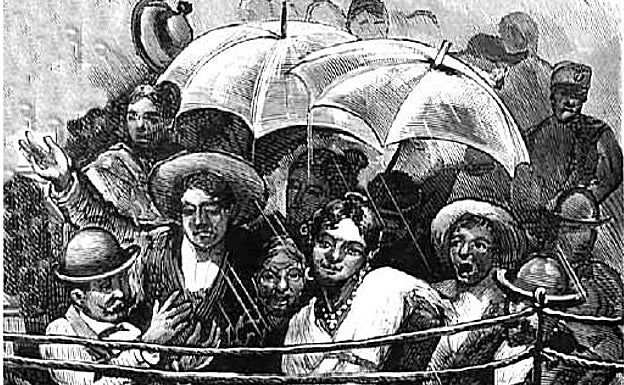 Dibujo realizado en la Plaza de Toros de Cáceres el 8 de octubre de 1881. 