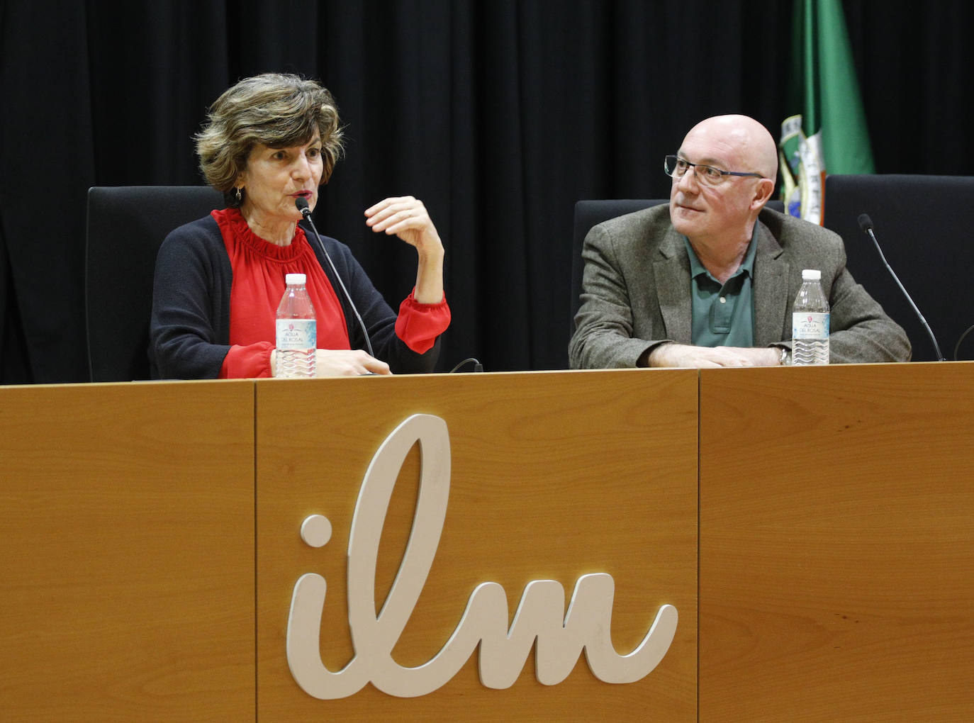 Mari Ángeles Pérez y Miguel Ángel Lama en el aula Valverde