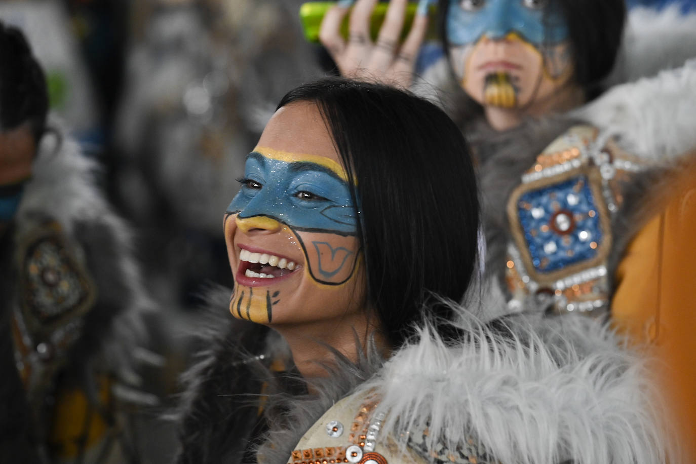 Integrante de la comparsa Vaivén, ganadora del gran desfile. 