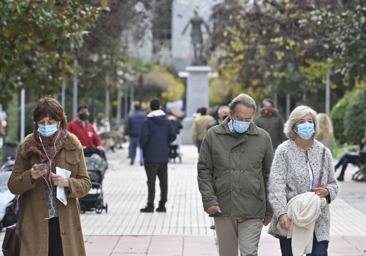 Imagen de archivo en Badajoz, cuando las mascarillas eran obligatorias durante la pandemia de covid.