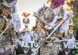 Desfile infantil de comparsas del Carnaval de Badajoz en el año 2020.