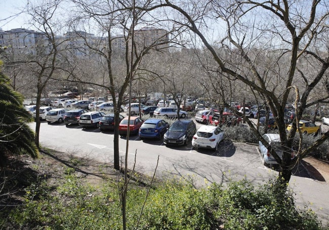 Vista general del estacionamiento del Parque del Príncipe.