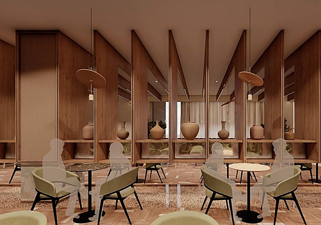 Reprodcción de la zona en la planta baja en la que habrá exposiciones de cerámica.