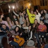 Las Espartanas en su local de ensayo.