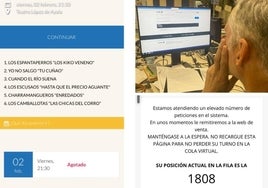 Imagenes del proceso de la venta de entradas.