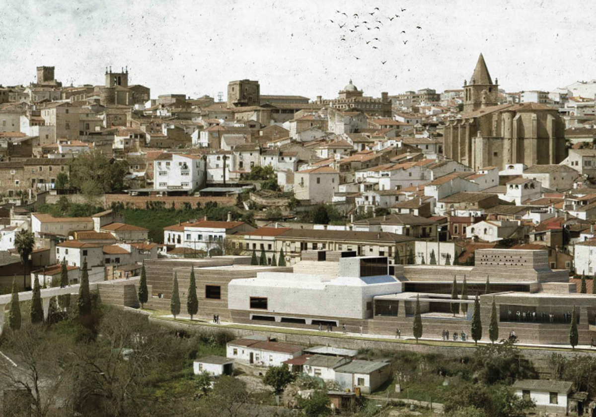 Recreación del futuro museo del Madruelo, que conectará la Ribera del Marco y el nuevo parking que habrá en el antiguo solar de Iberdrola con la calle Tenerías a través de una pasarela.