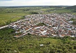 Panorámica de Alconchel desde el castillo de Miraflores.