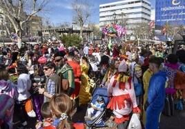 Ambiente de San Francisco el sábado de Carnaval en Badajoz del año 2023.