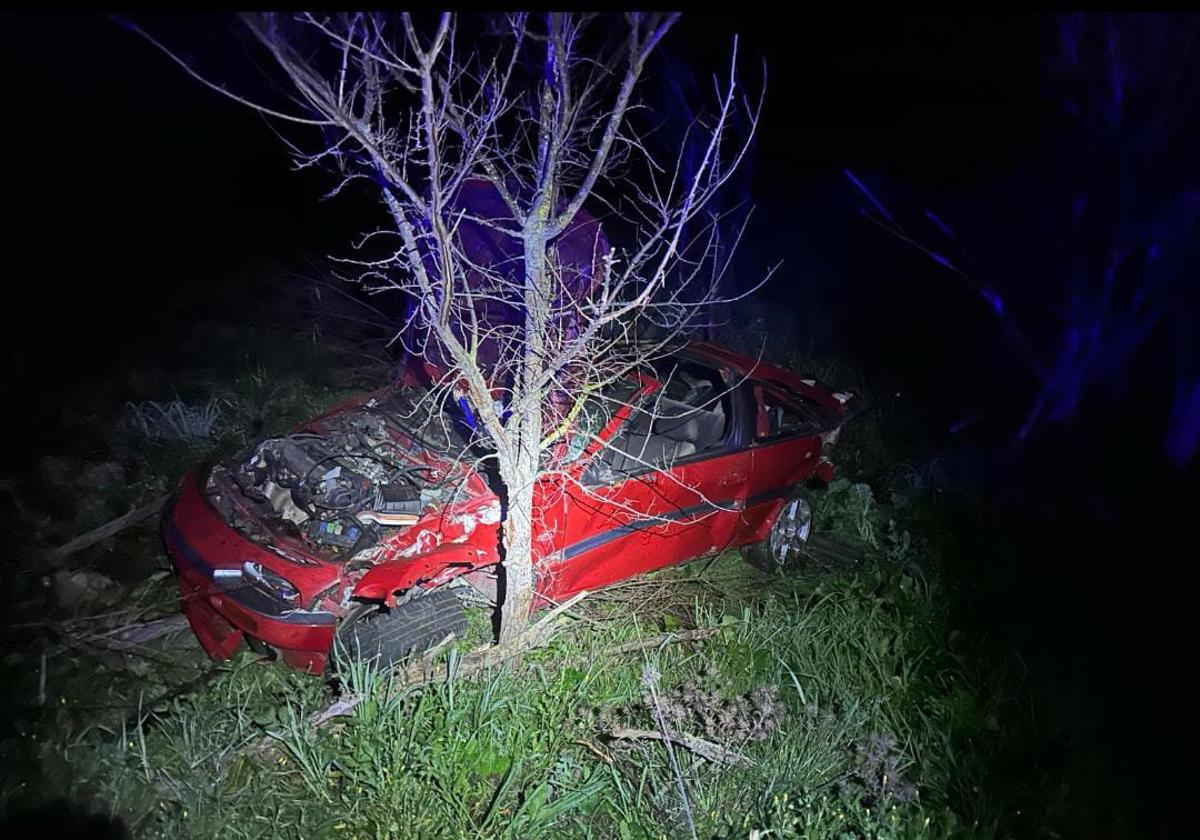 Estado en el que ha quedado el coche implicado en el accidente.