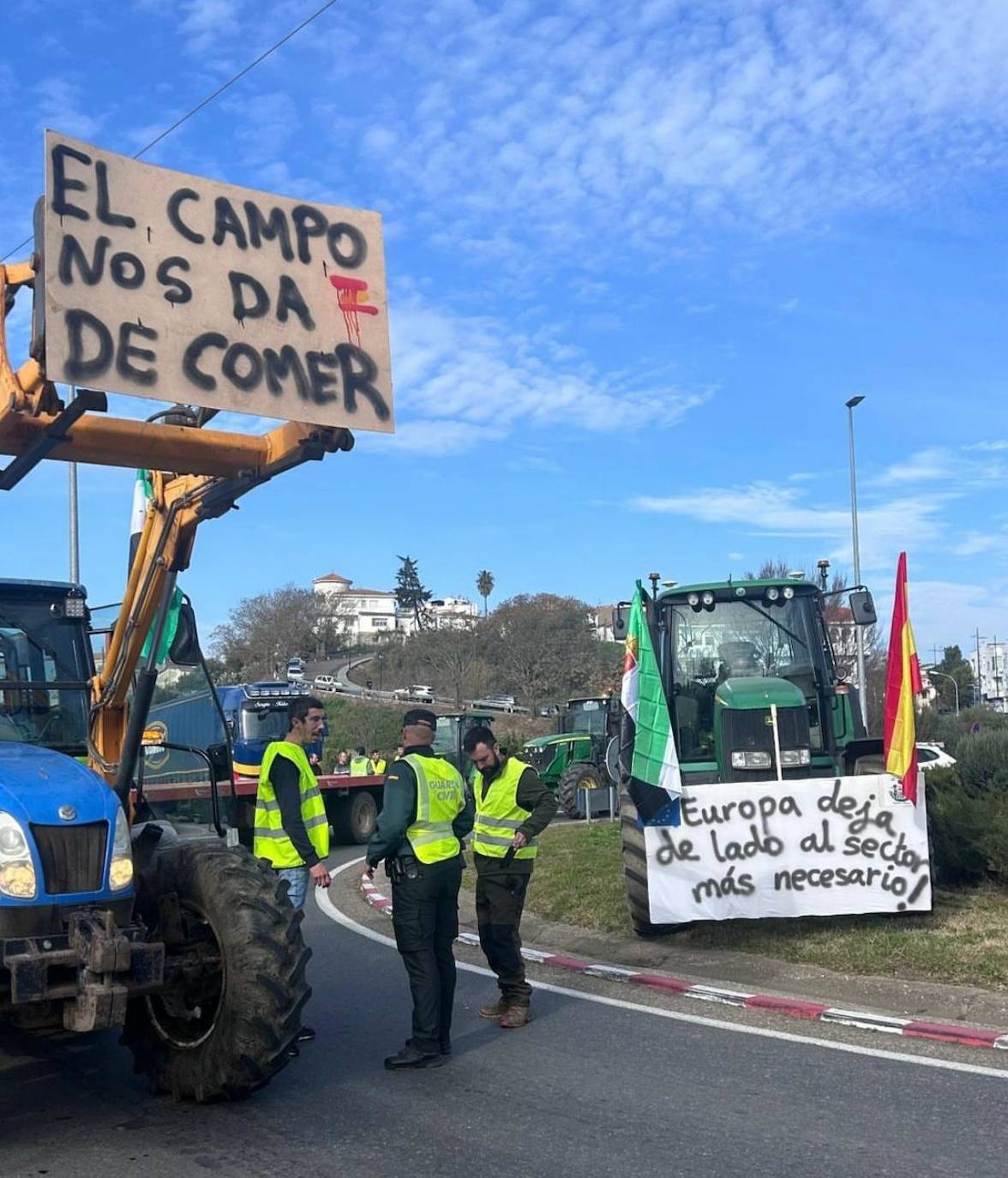 Protesta de los agricultores en Coria.