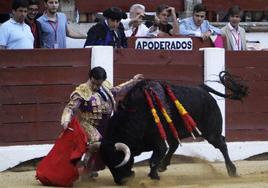 Juan Mora en el último festejo celebrado hasta la fecha en la plaza de Cáceres