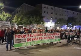 Manifestación contra el muro celebrada                 el pasado octubre.