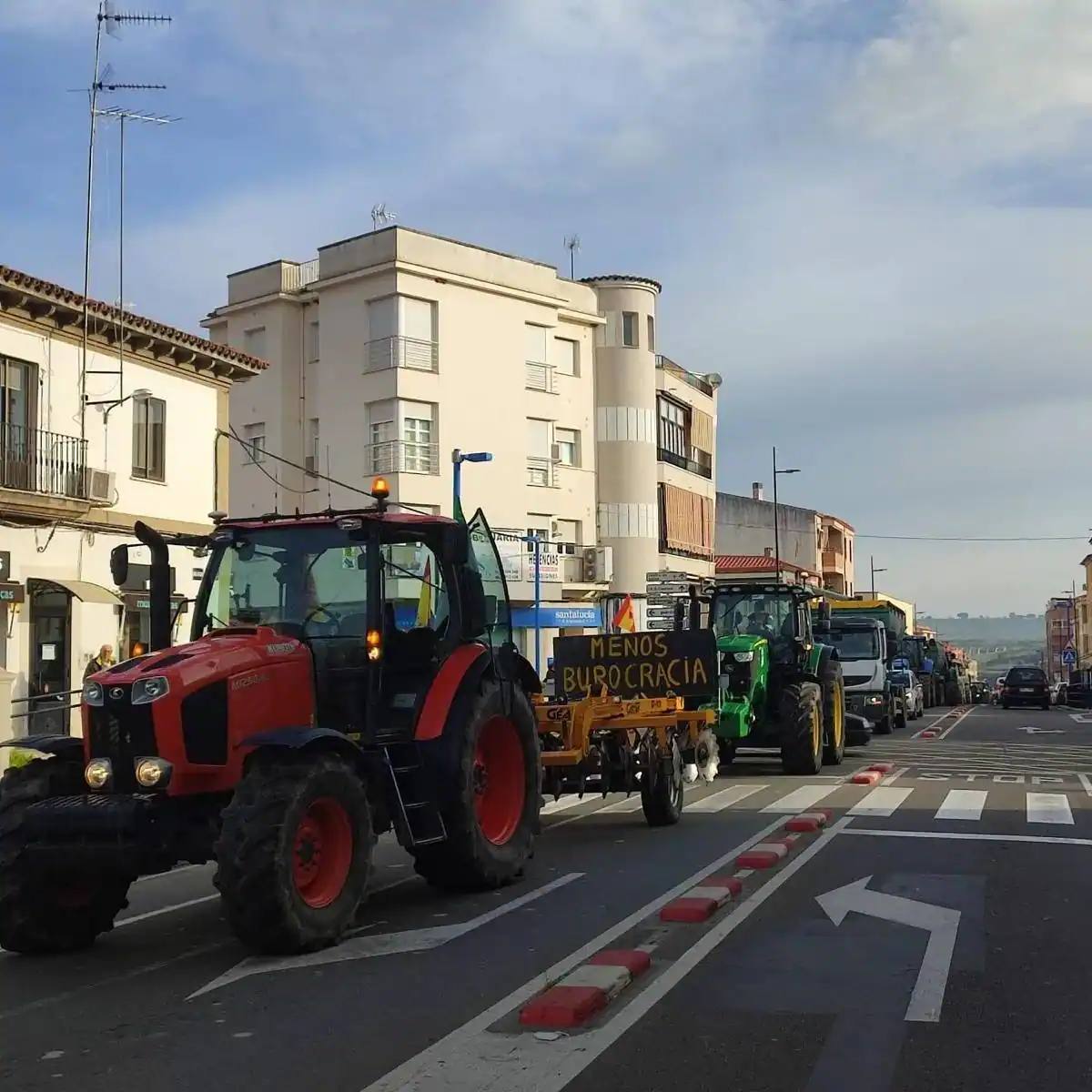 Marcha de tractores en Coria.