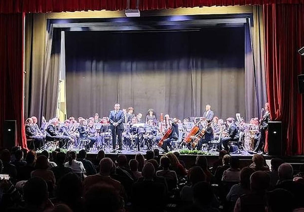 Banda Sinfónica de Cáceres, durante un concierto.