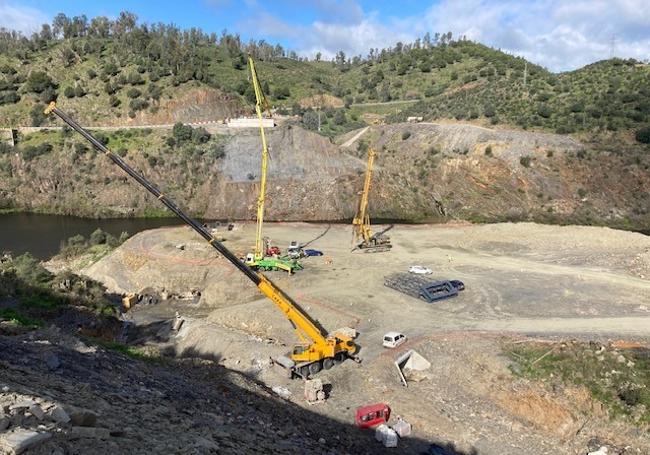 Estado de las obras junto al río Tajo.