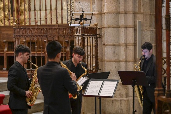Ensemble de saxofones en la Catedral Metropolitana de Badajoz.