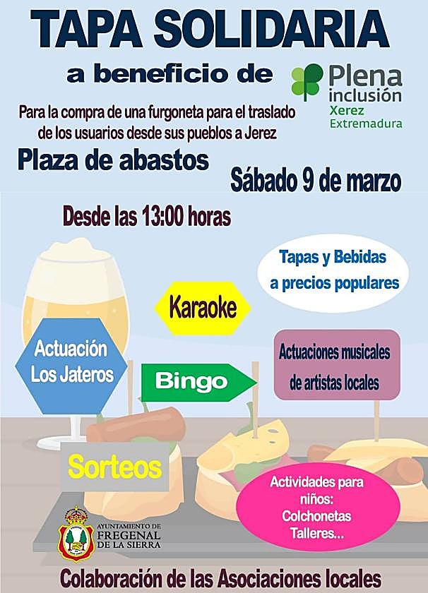 Fregenal celebra una Tapa Solidaria en beneficio de Plena Inclusión Xerez Extremadura