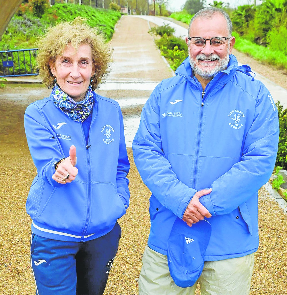 Adela Moro y Ángel Paredes miembros del Club Maratón de Badajoz