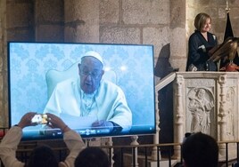 Vídeo del Papa emitido durante el pregón en la Basílica de Santa Eulalia.