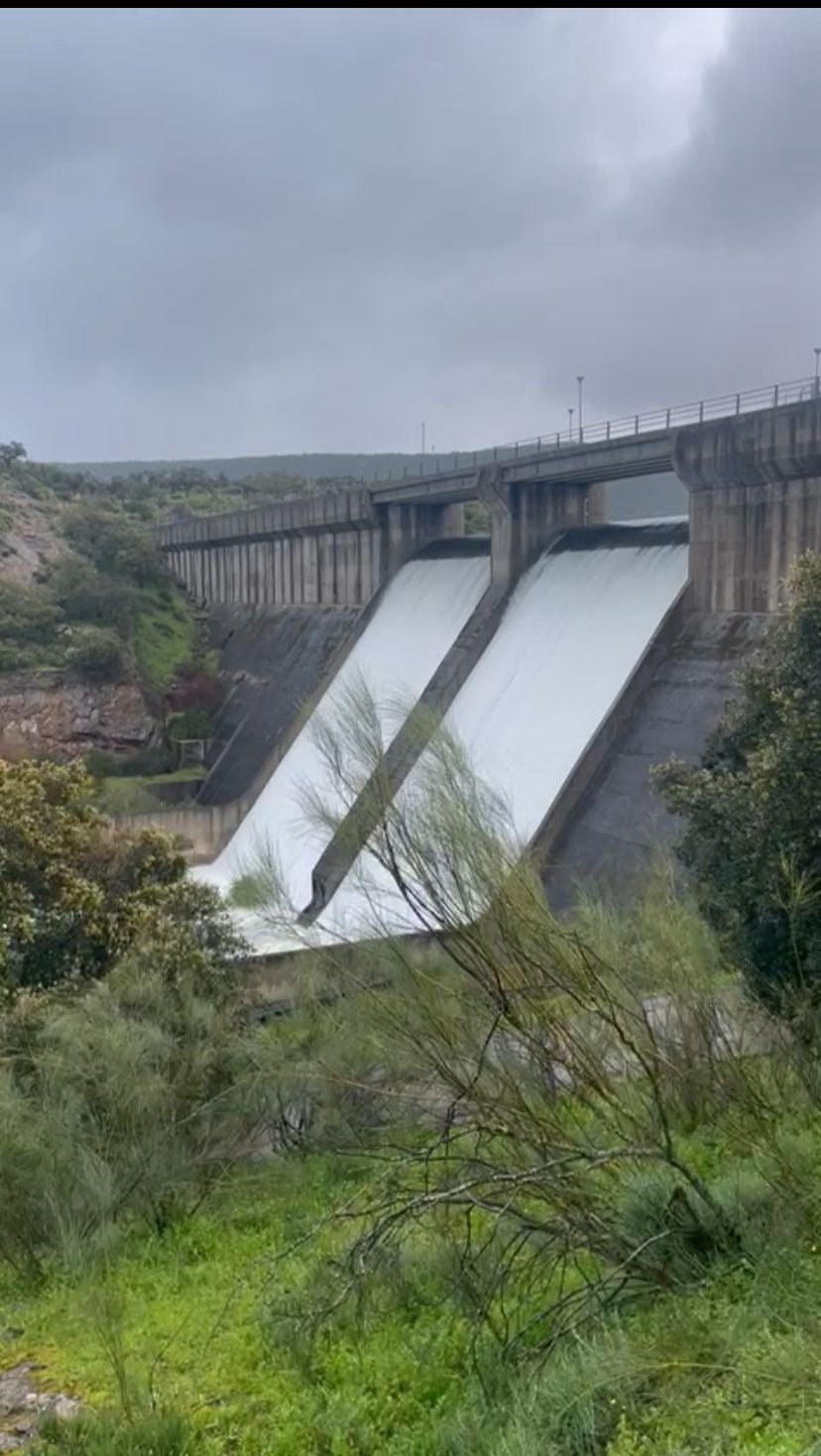 Embalse de Nogales (18 hm3), aliviando agua desde hace días. 