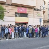 Concentración llevado a cabo en Badajoz para apoyar a Pedro Sánchez.