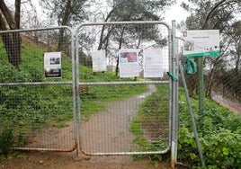 Entrada a la zona del Parque del Príncipe donde se prevé hacer la ampliación del parking.