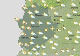 Tiempo previsto en Extremadura desde 25-04-2024 hasta 01-05-2024