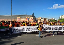 Banderas extremeñas en la concentración en Madrid.