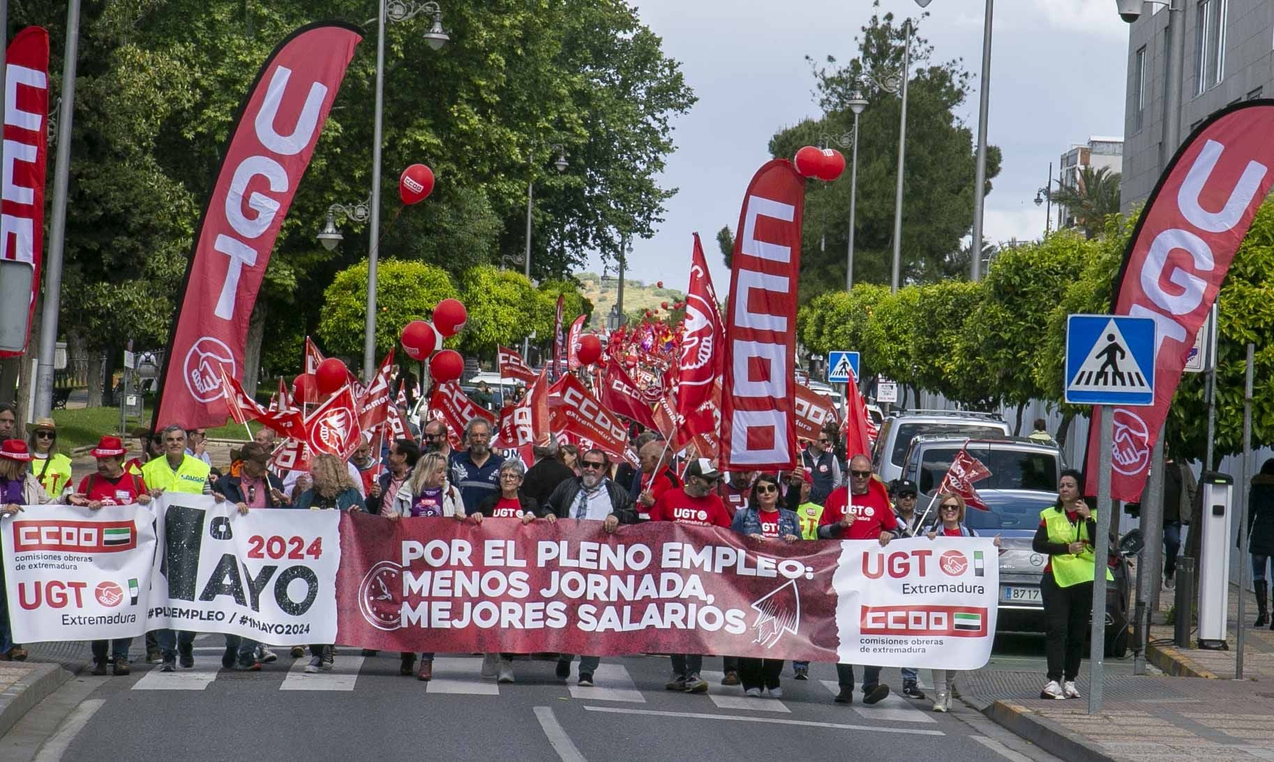 Imágenes de la manifestación del 1 de mayo en Mérida