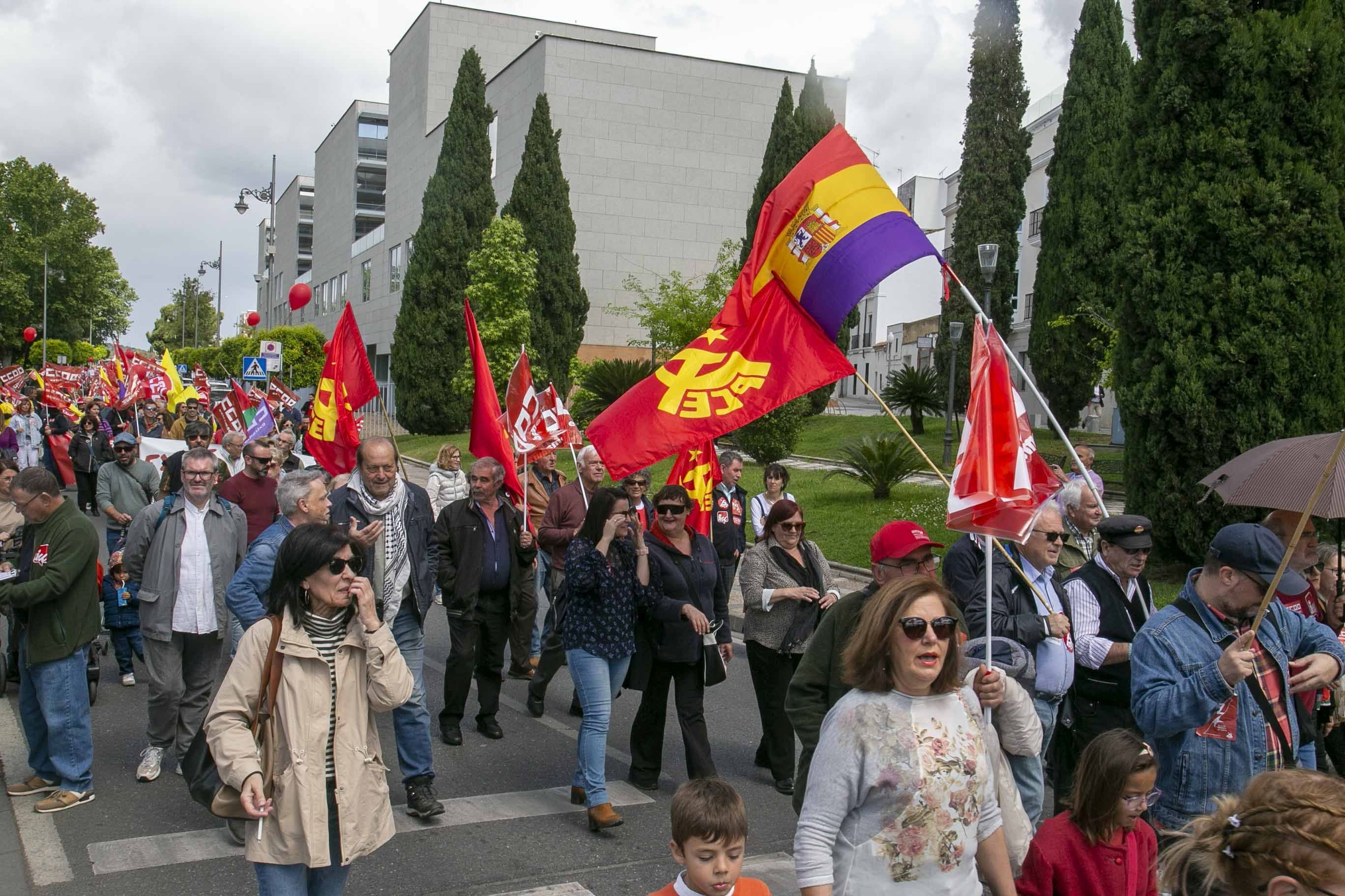 Imágenes de la manifestación del 1 de mayo en Mérida