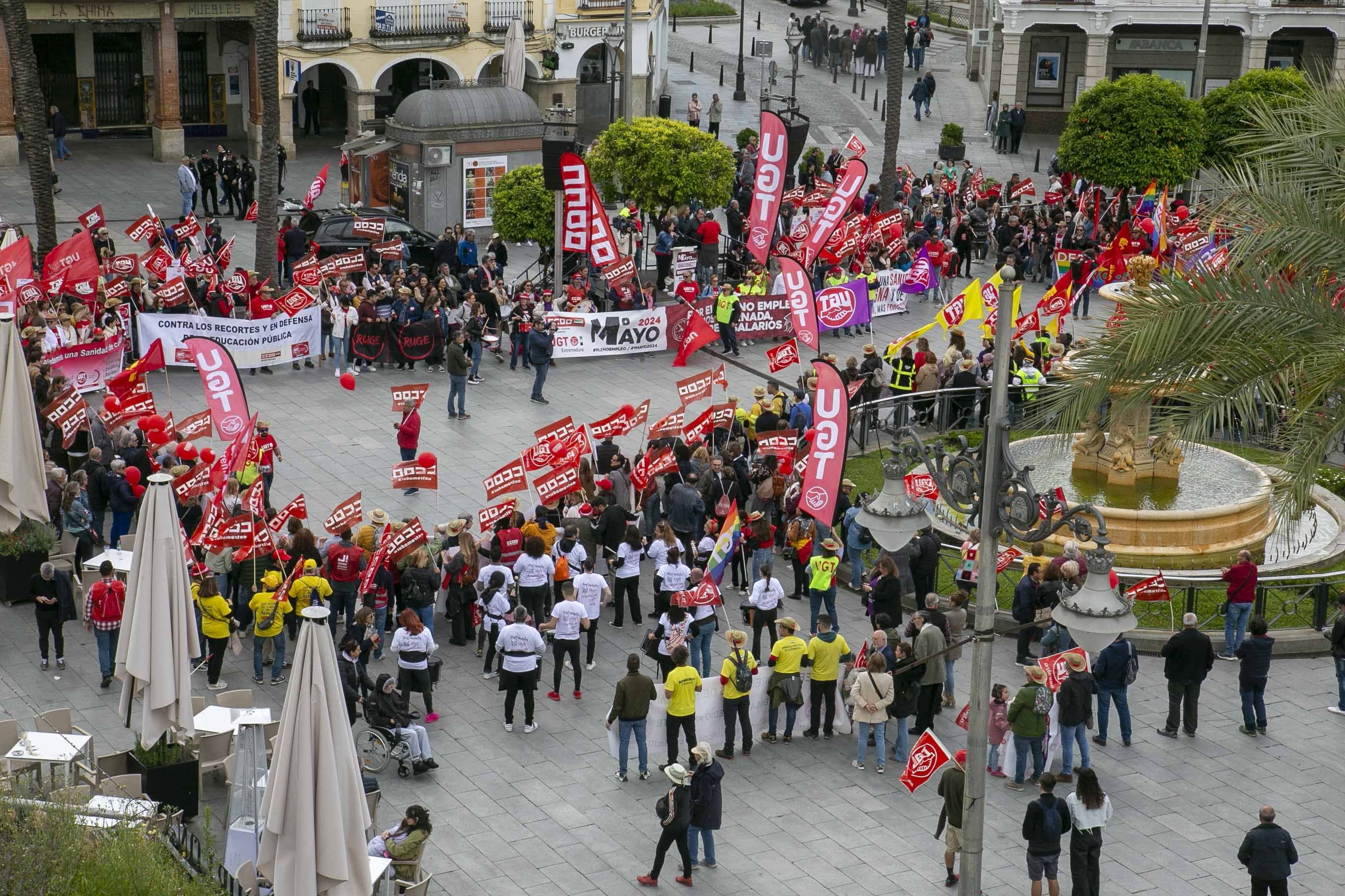 Fotos de la concentración en Mérida por el Primero Mayo