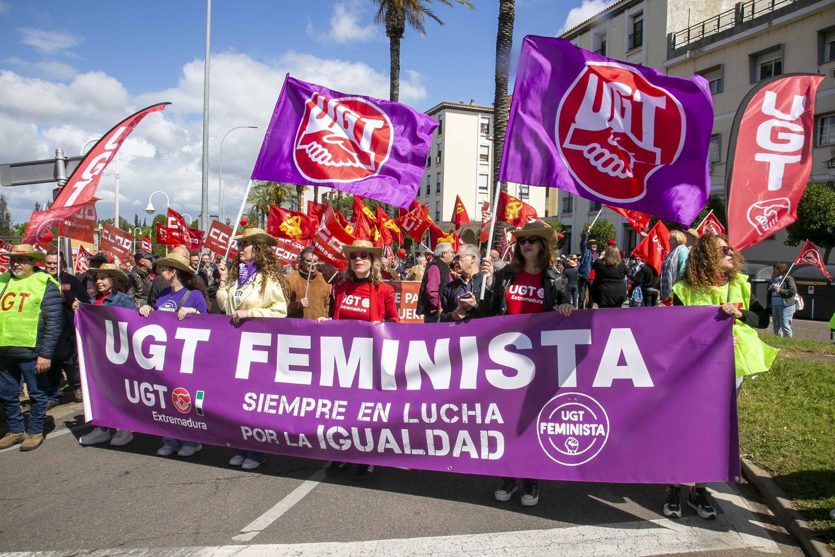 Imágenes de la manifestación del 1 de mayo en Mérida