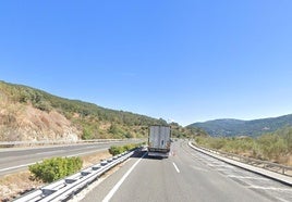 Autovía A-66, en un tramo entre Baños de Montemayor y Hervás.