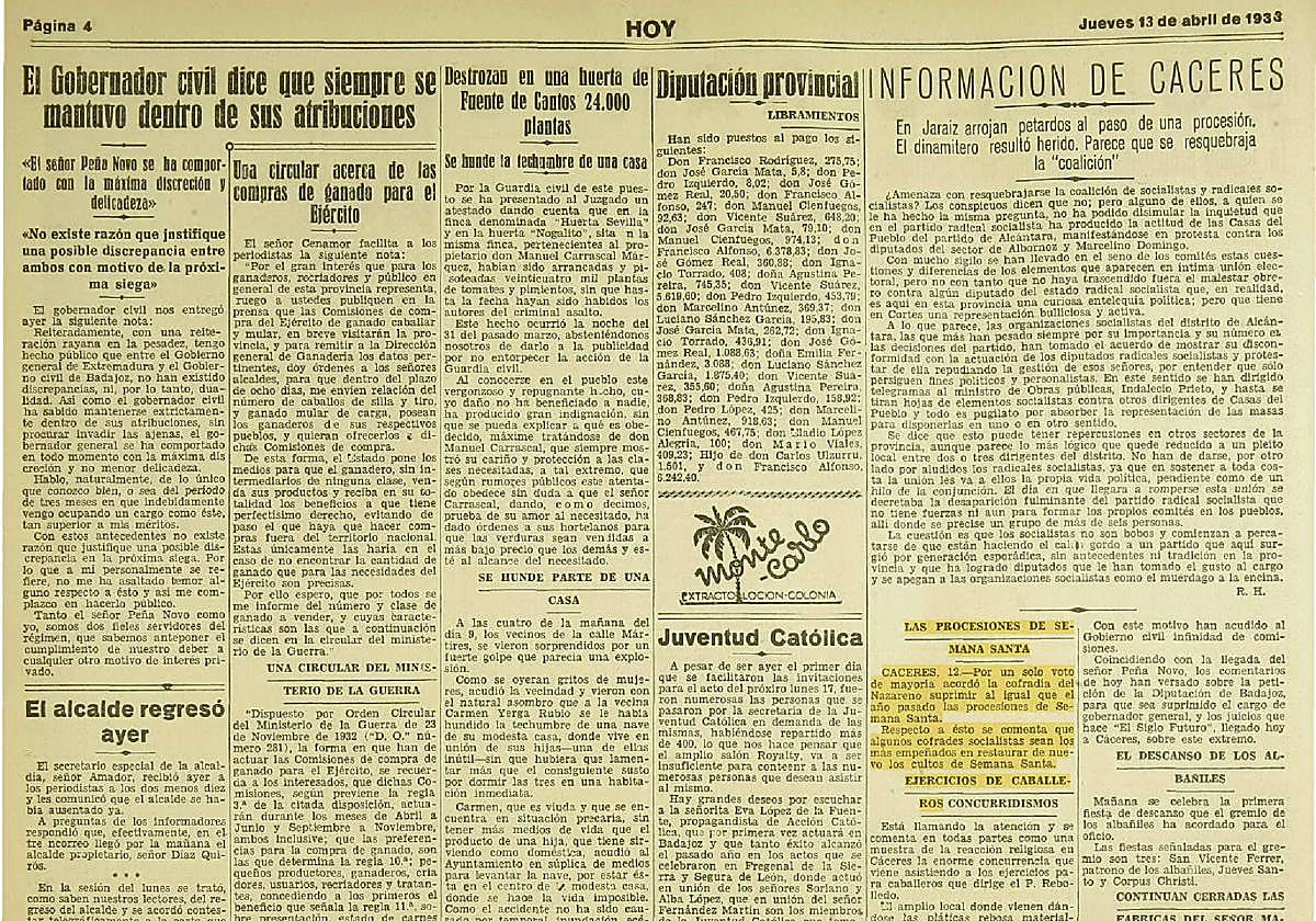 El HOY en 1933: los socialistas apoyan las procesiones.