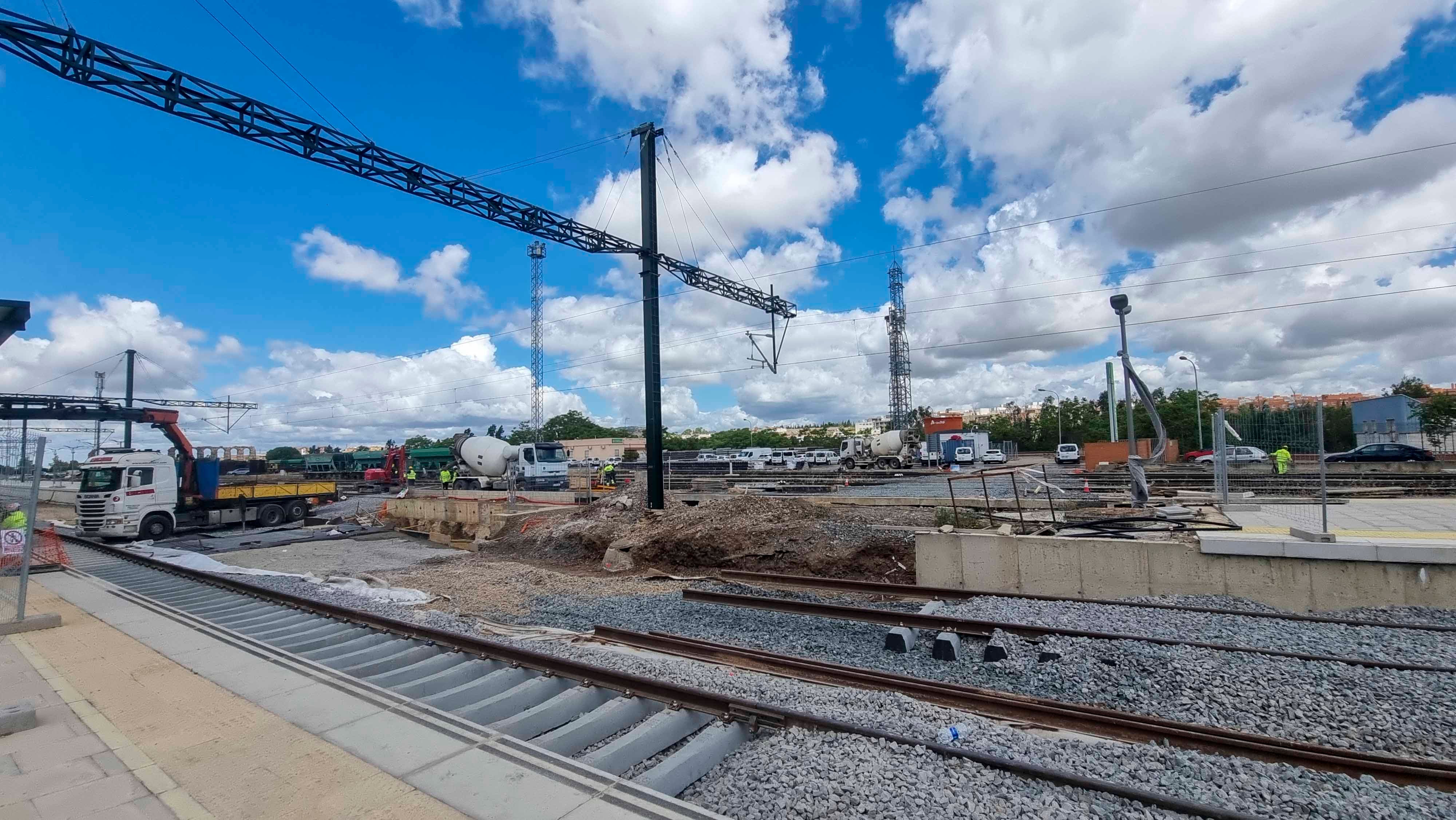 Obras del tren en Mérida