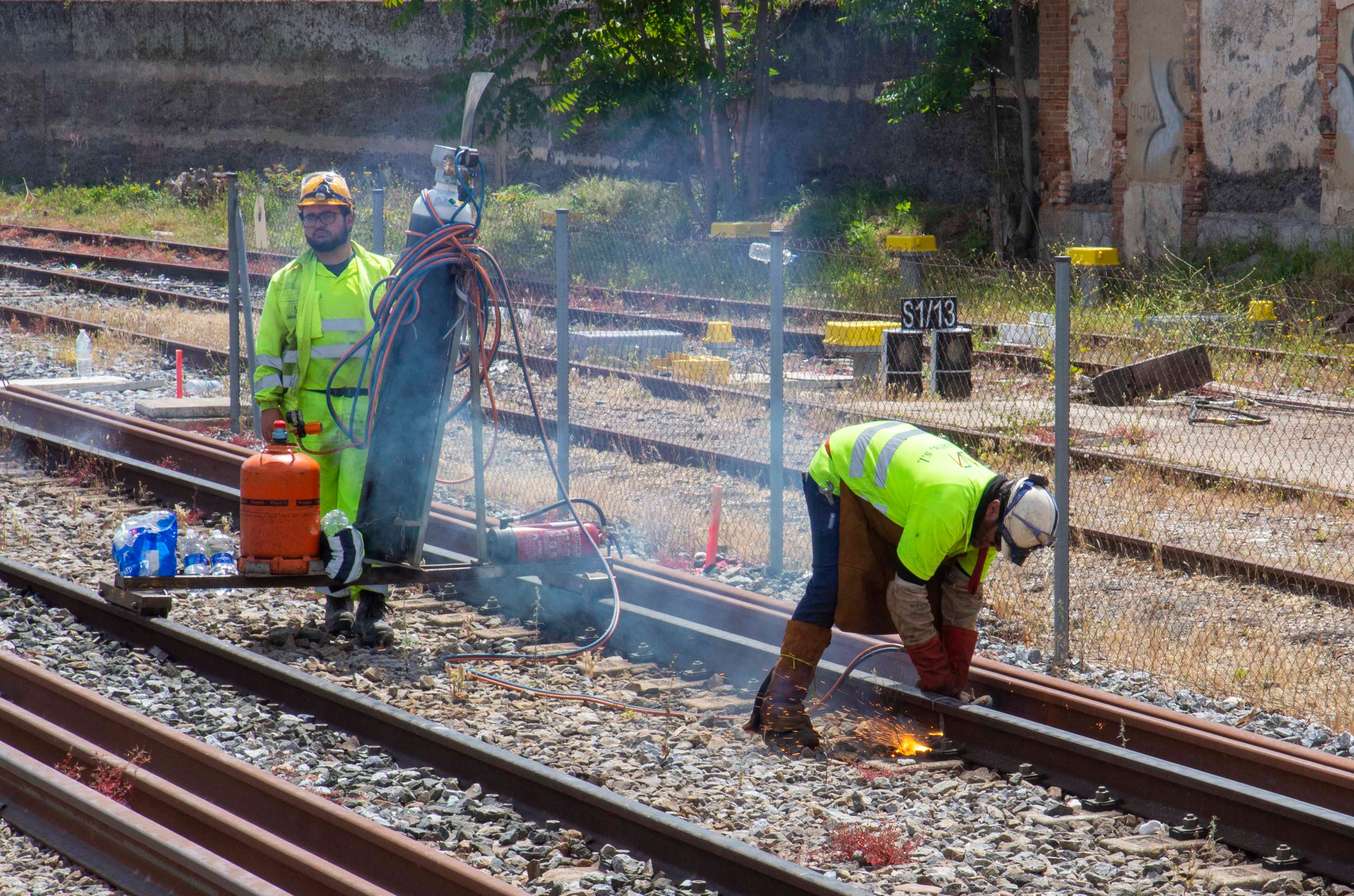 Obras del tren en Mérida