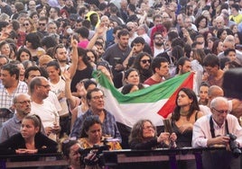 Una bandera palestina entre el público del Womad.