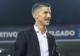 Diego Merino en un partido de esta temporada.