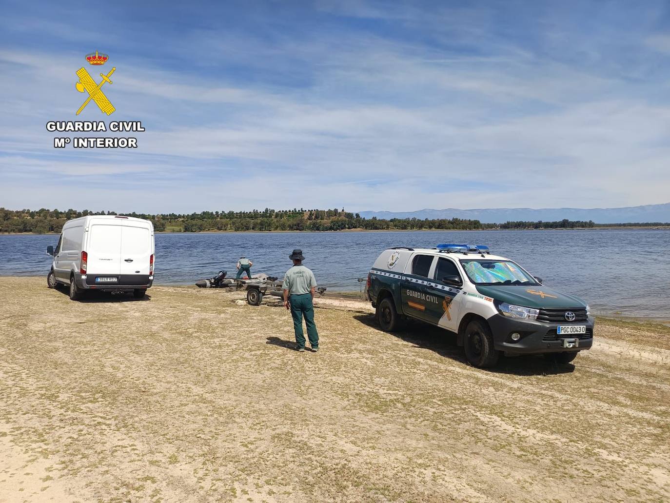 Dispositivo de búsqueda del hombre desaparecido en el embalse de Valdecañas