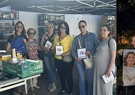 Uuno de los actos en los mercadillos del PP. Comienzo de la pegada de carteles de lPSOE.