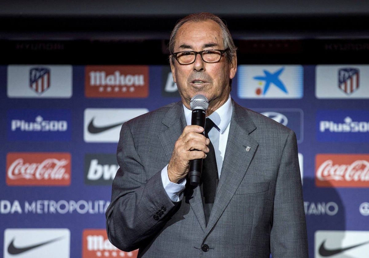 Adelardo, en un acto institucional del Atlético de Madrid.