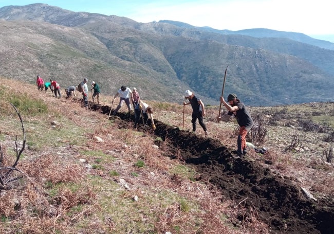 Jornada de trabajo para recuperar uno de estos canales de agua históricos.