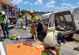 Así quedó el vehículo del último accidente mortal ocurrido en Extremadura, concretamente en Trujillo.