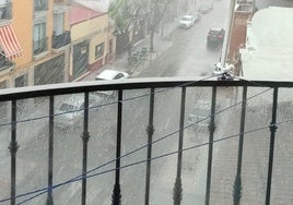 Fuertes lluvias en Villanueva de la Serena.