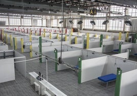 Instalaciones de Ifeba convertidas en un hospital durante lo más duro de la covid-19, entre enero y mayo de 2021.