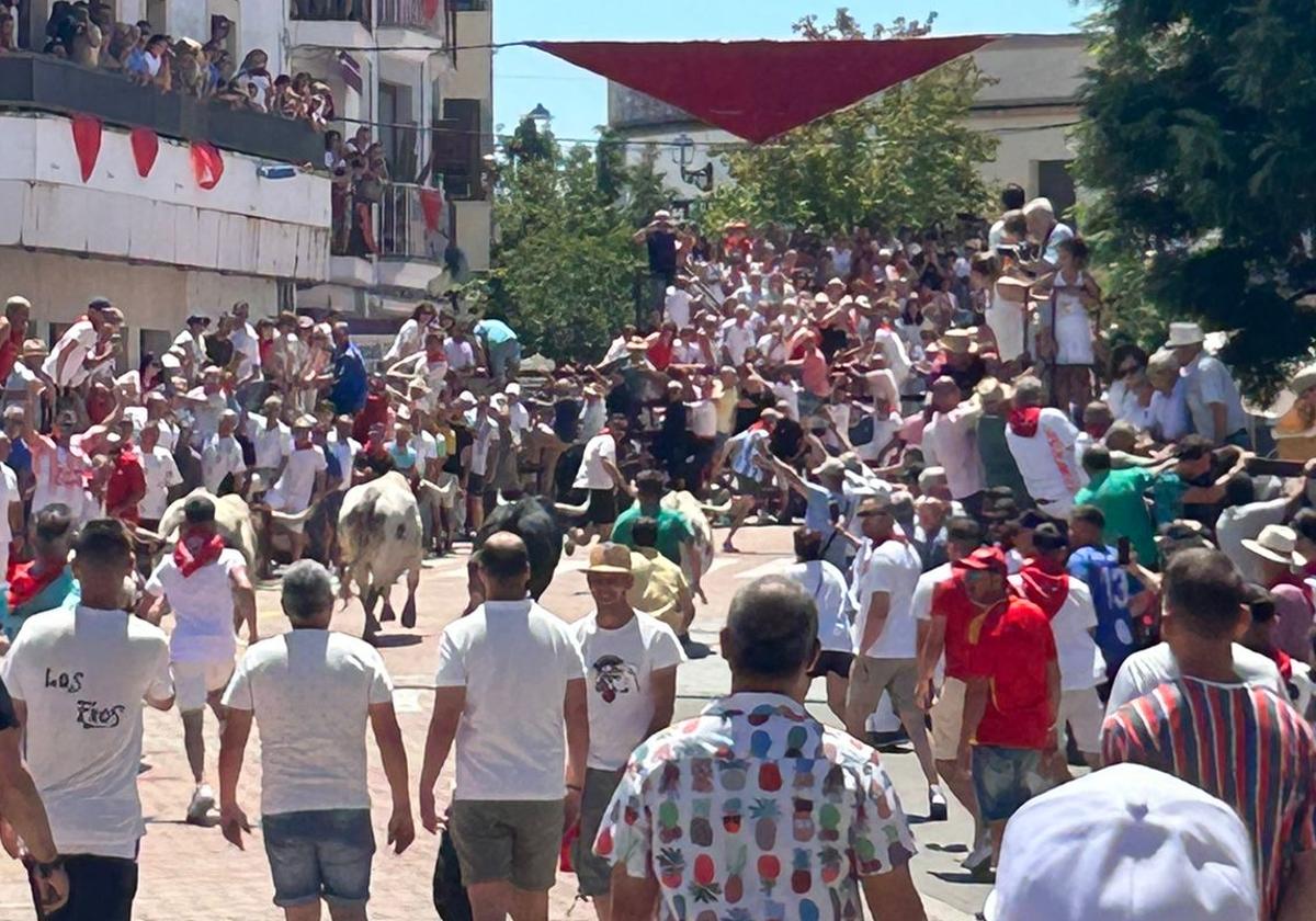 Un momento del encierro celebrado este lunes.