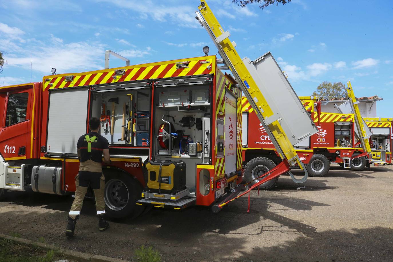 Así son los cuatro nuevos camiones que estrena el Consorcio de Bomberos de la Diputación de Badajoz