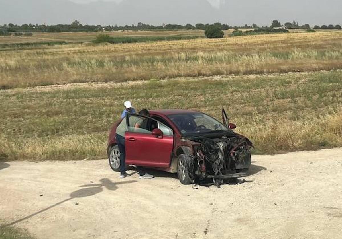 Estado en el que ha quedado el coche implicado en el arrollamiento.