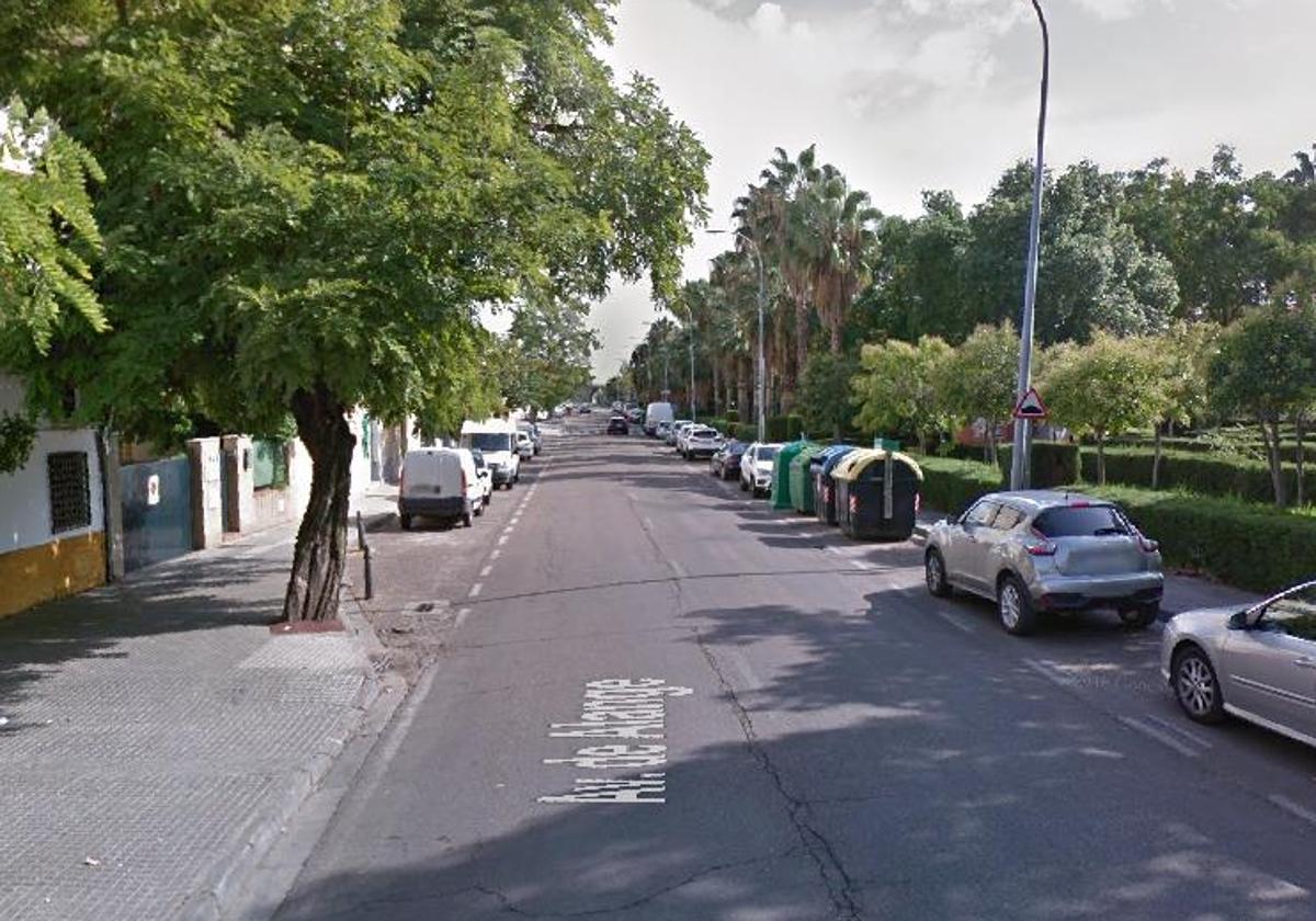 Avenida de Alange de Mérida, lugar en el que se ha producido un incendio.